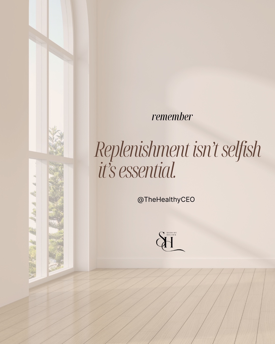 Replenishment isn't selfish, it's essential